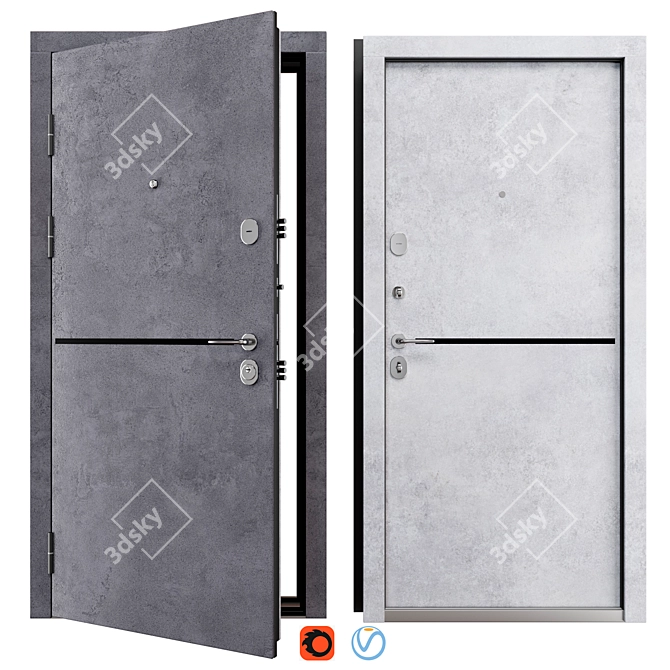 Steel Entry Door Status 513 3D model image 1