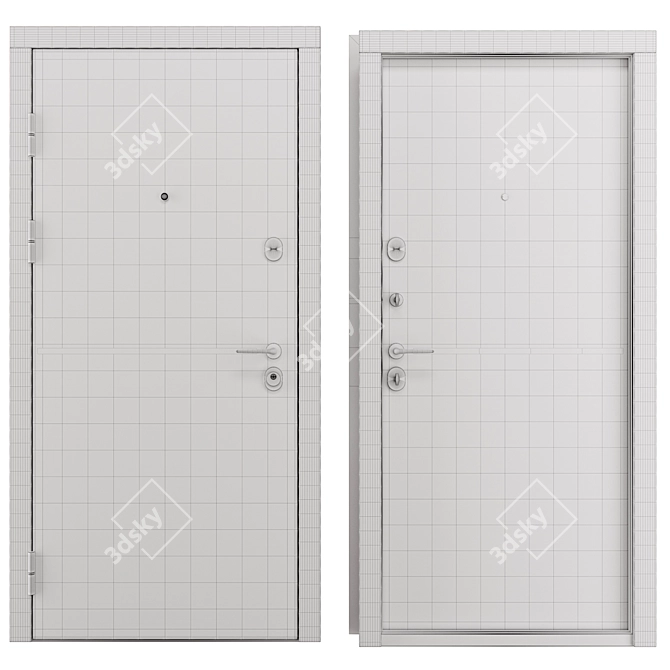 Steel Entry Door Status 513 3D model image 4