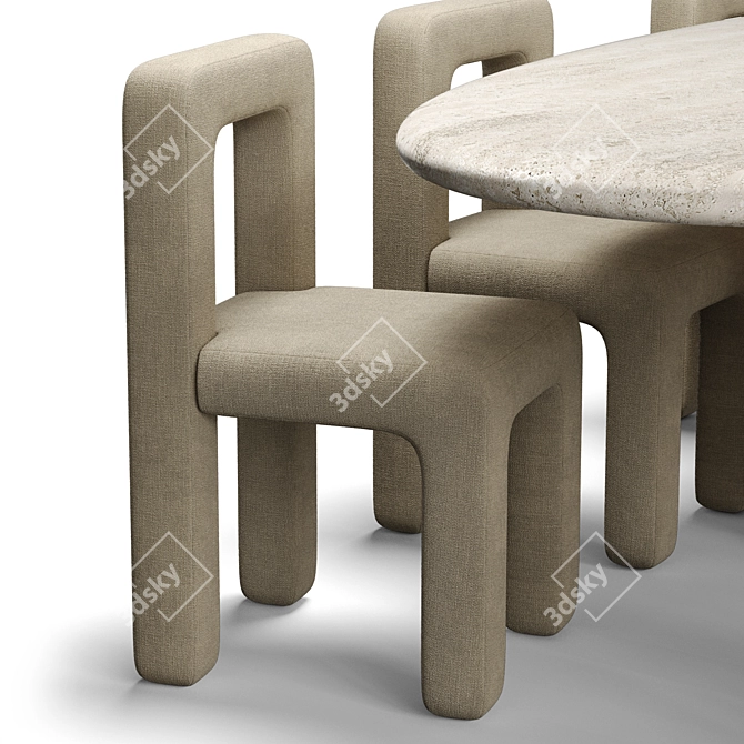 Modern Dining Set Elegant Design 3D model image 4