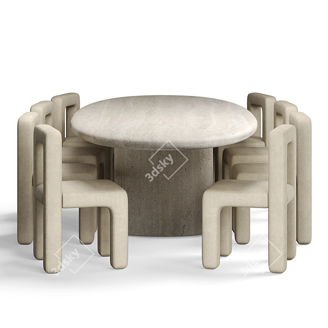 Modern Dining Set Elegant Design 3D model image 7