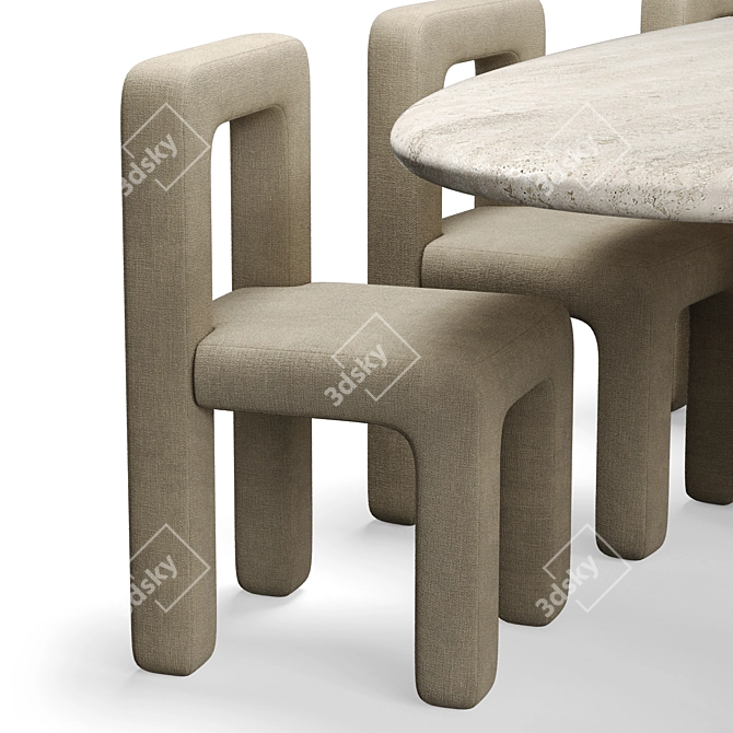 Modern Dining Set Elegant Design 3D model image 9