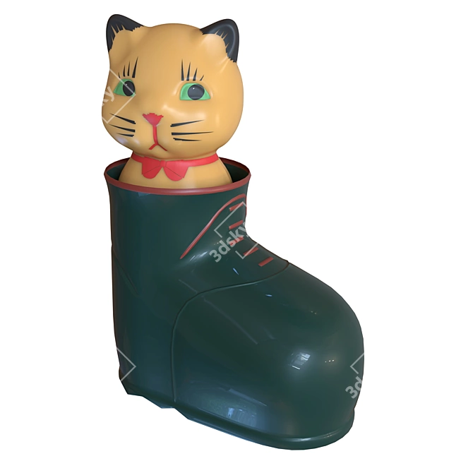 Vintage USSR Kitten Toy Boot 3D model image 1