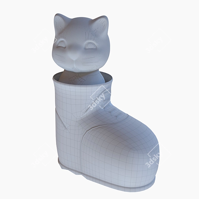 Vintage USSR Kitten Toy Boot 3D model image 2