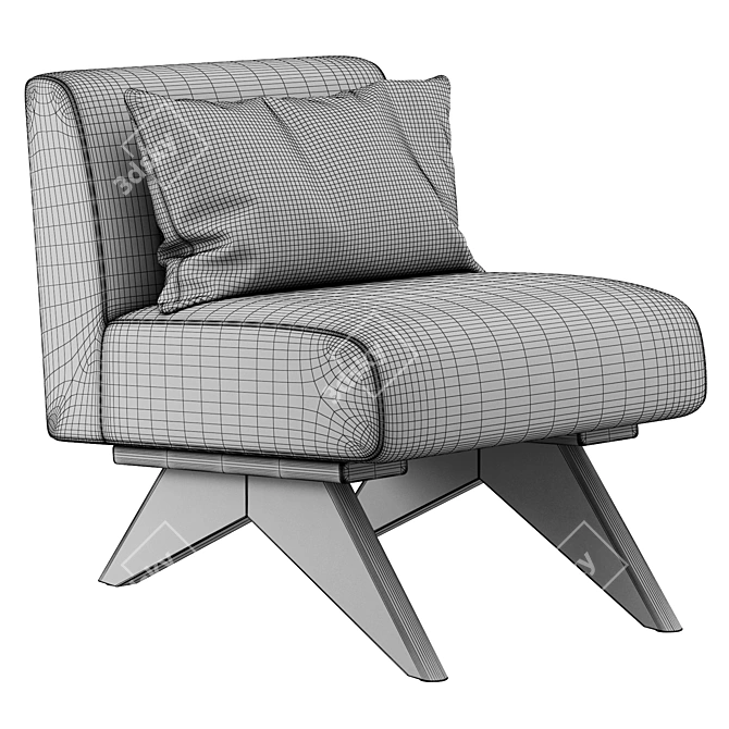 Modern Huxley Chair: Unique Style 3D model image 4