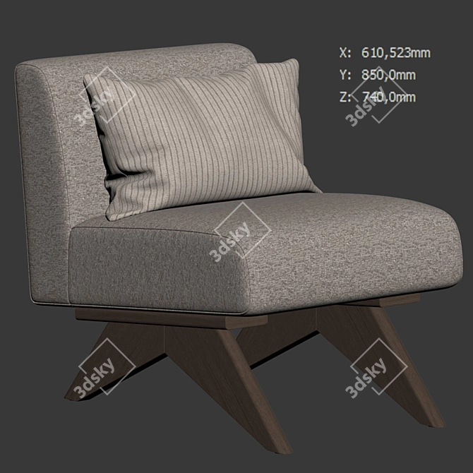 Modern Huxley Chair: Unique Style 3D model image 5