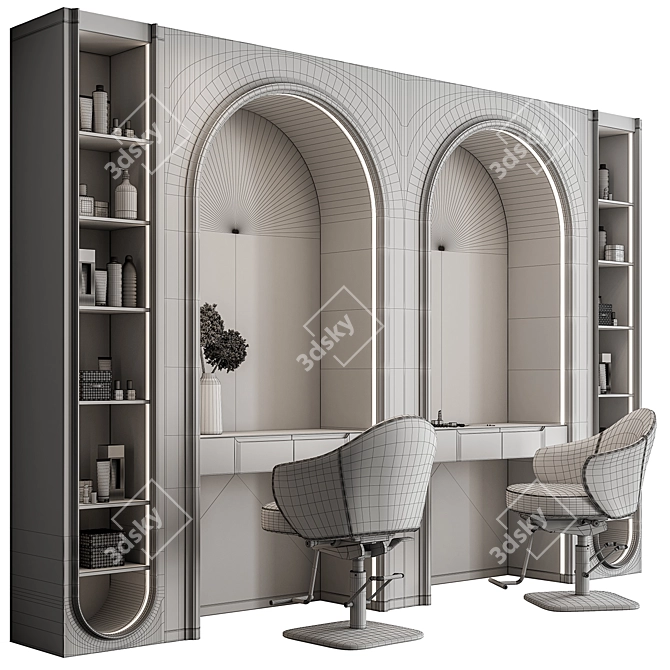 Premium Beauty Salon Barber Service 3D model image 5