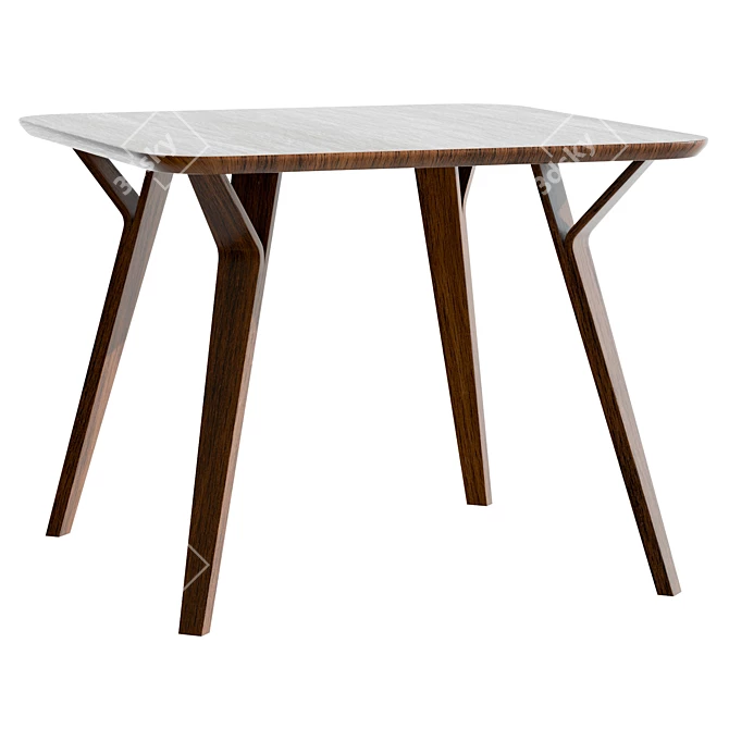 Modern Foila Dining Table: UV-Unwrapped 3D model image 1