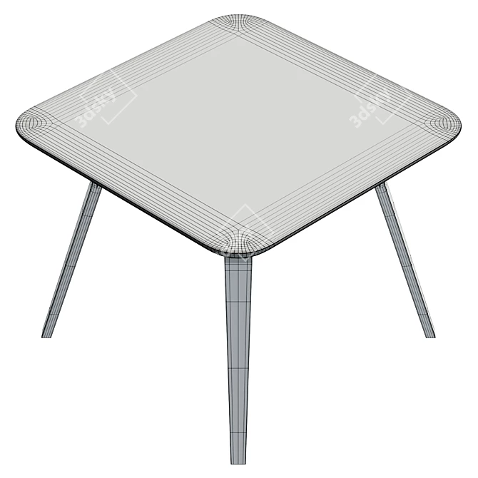 Modern Foila Dining Table: UV-Unwrapped 3D model image 6