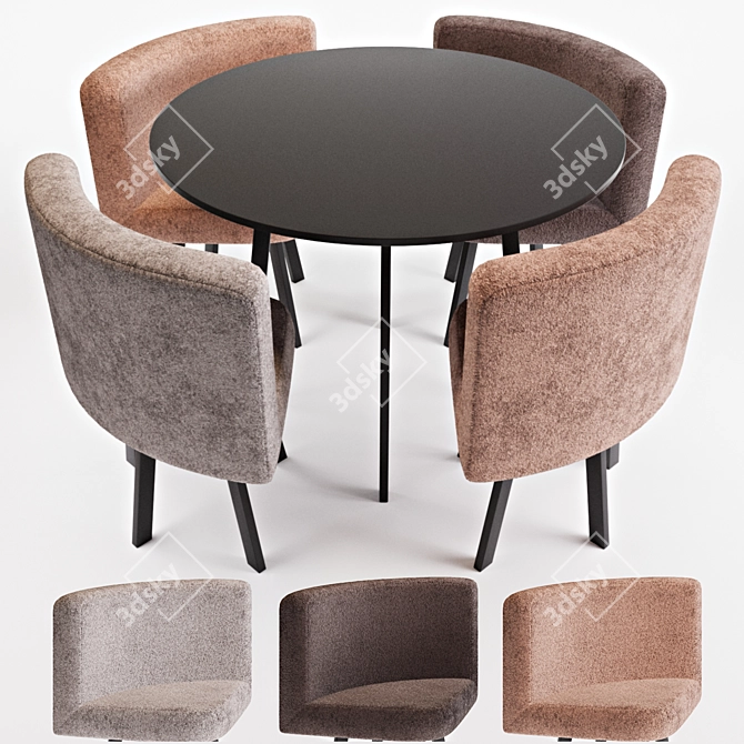 Euro Space Saver Dining Set 3D model image 1