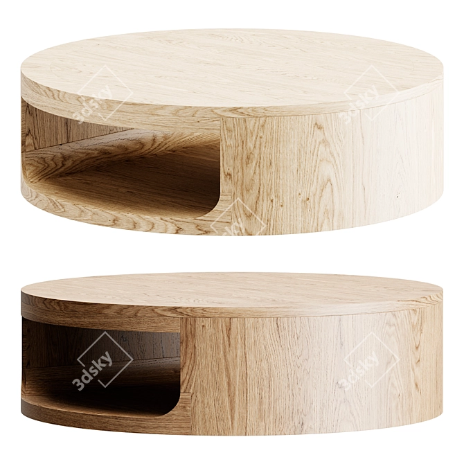 Minimalist Teak Cafe Table 3D model image 2