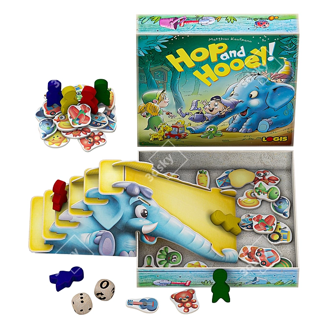 Tabletop Kids' Game Blue Elephant 3D model image 4