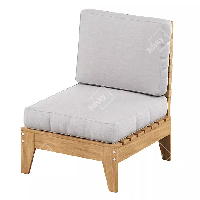 Outdoor Eucalyptus Lounge Chair 3D model image 3