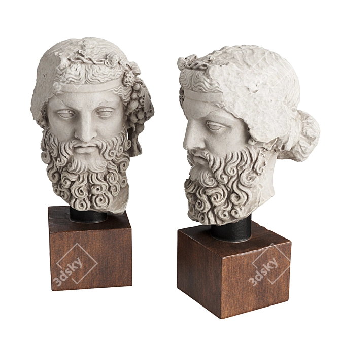 Heracles Head Sculpture 960mm 3D model image 5