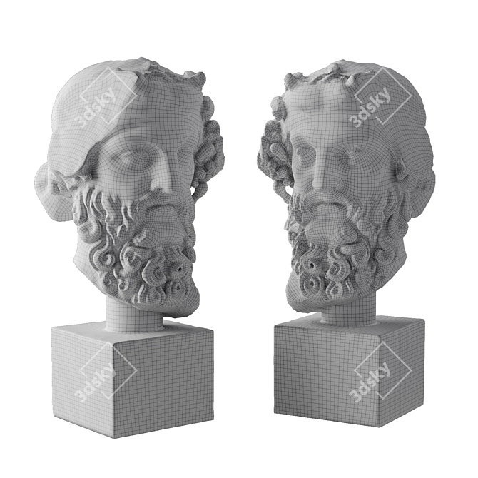 Heracles Head Sculpture 960mm 3D model image 6