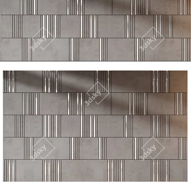 Modern 3D Wall Panel Decor 3D model image 2