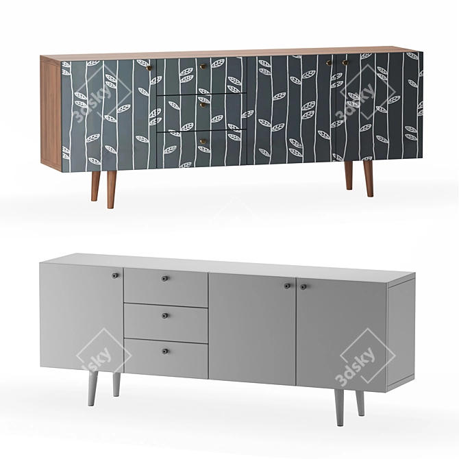 Berber Extended Dresser, Print 18 3D model image 2