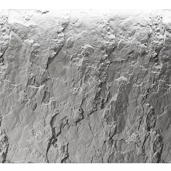 Custom Rock Cliff Wall Texture 3D model image 1