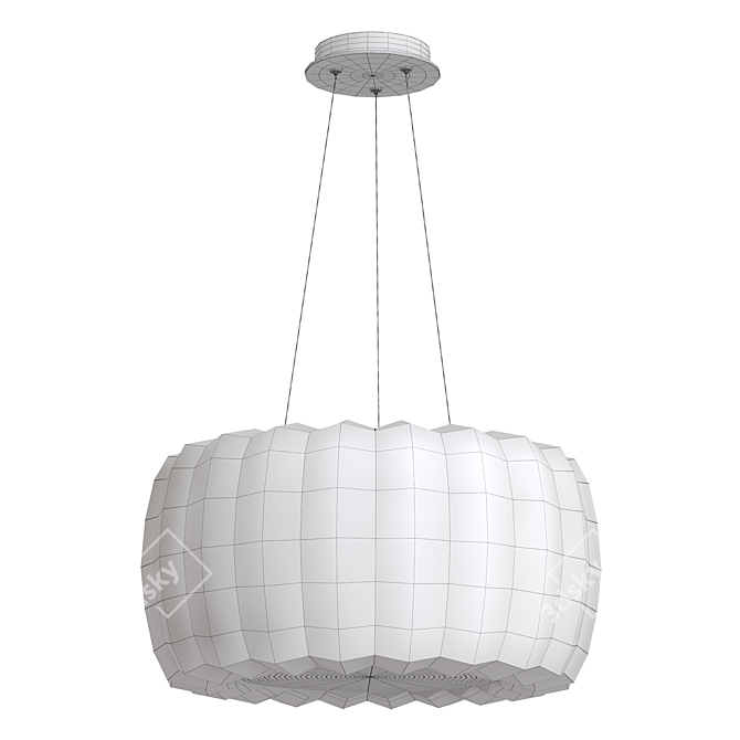 Sleek Metal Pendant Lighting 3D model image 2