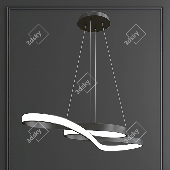 Sleek LED Chandelier, Modern Design 3D model image 2