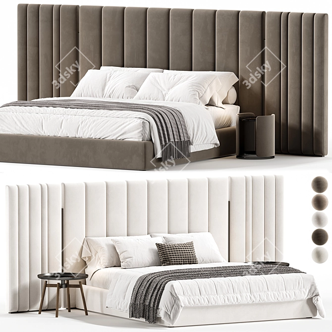 YUKI Double Bed Frame 2015 3D model image 3