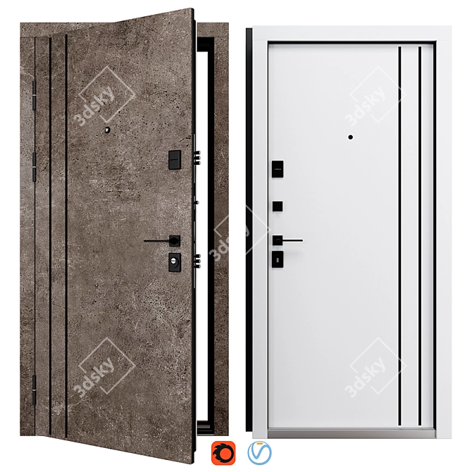 Status 551 (Bulat) Metal Entrance Door 3D model image 1