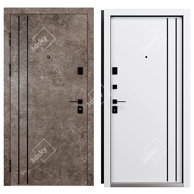 Status 551 (Bulat) Metal Entrance Door 3D model image 3