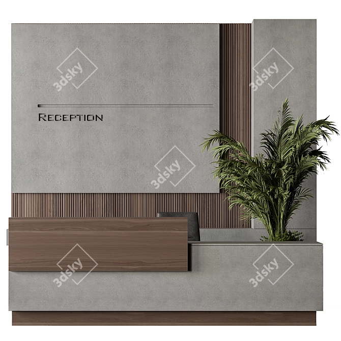 Modern Reception Desk Office Set 3D model image 1