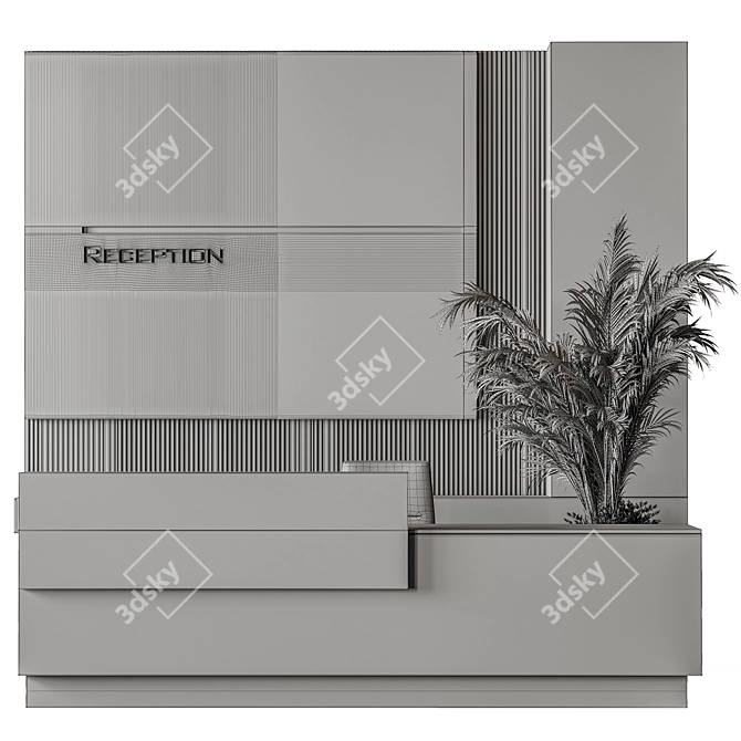 Modern Reception Desk Office Set 3D model image 3