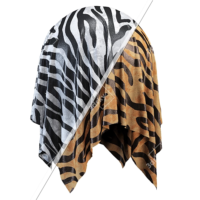 Animal Skin Fabric Material Set 3D model image 1