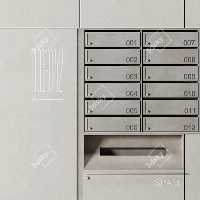 Hall Mailboxes 3D model image 5