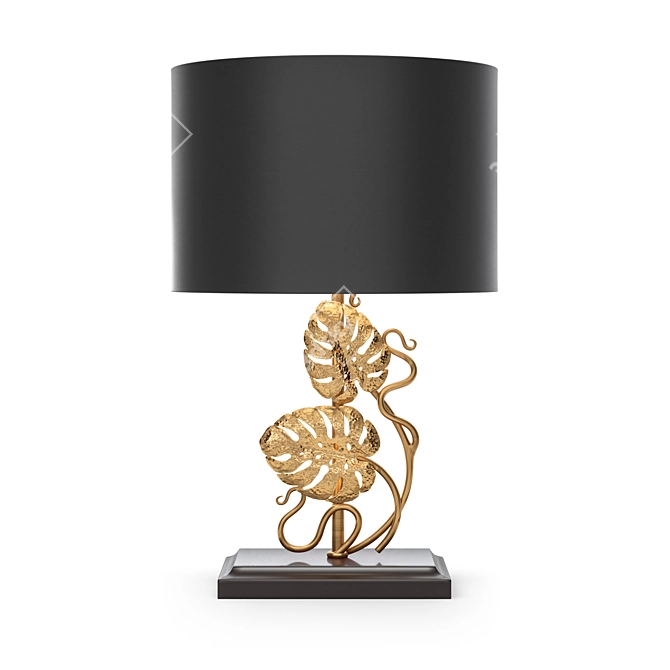 Vintage Monstera Deliciosa Lamp 3D model image 2