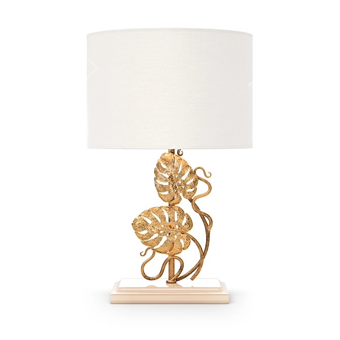 Vintage Monstera Deliciosa Lamp 3D model image 4