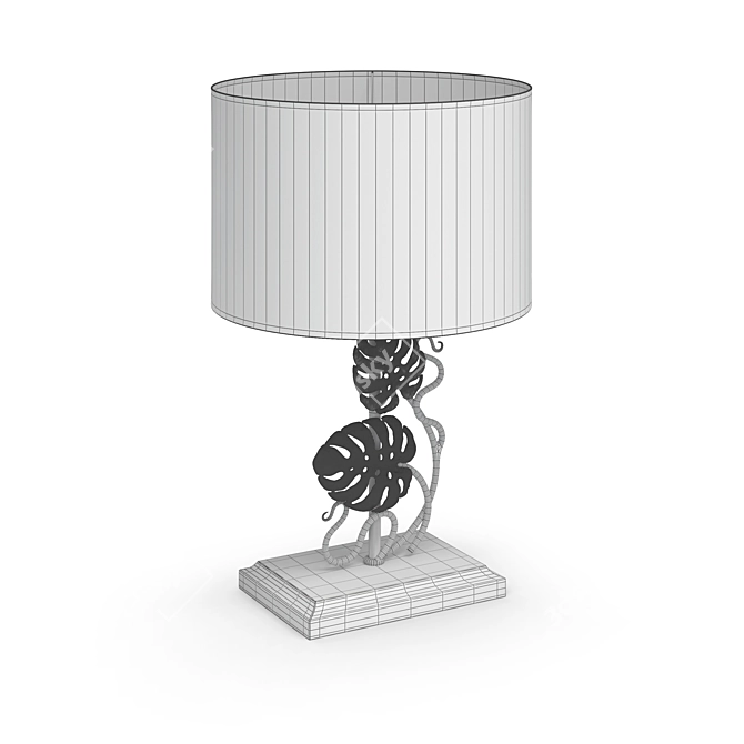 Vintage Monstera Deliciosa Lamp 3D model image 7