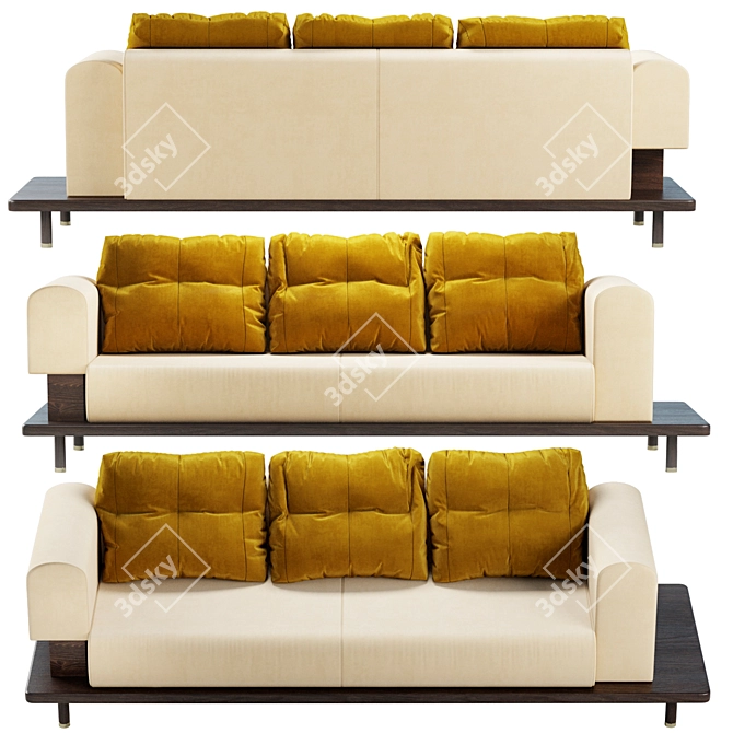 Luxury Velvet Sofa Mezzo COLBERT 3D model image 3