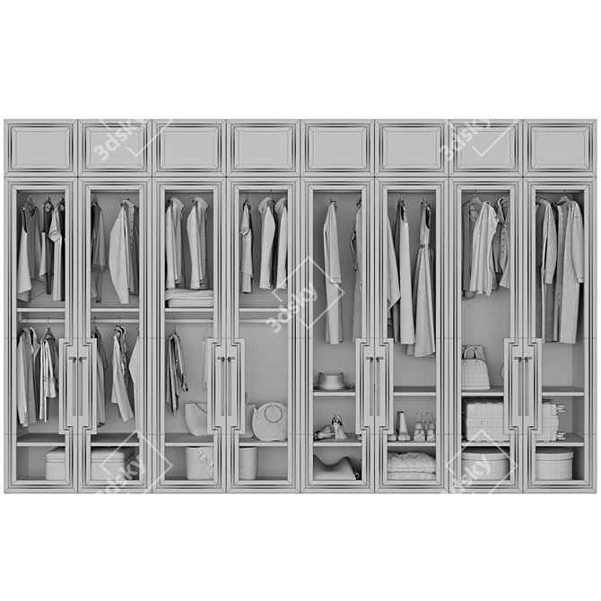 Modern Modular Wardrobe with Decor 3D model image 4