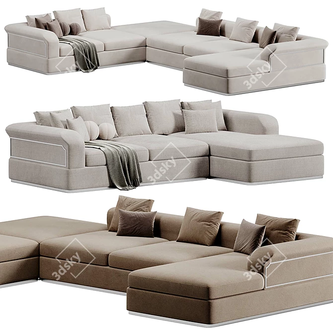 Italian Corner Sofa Dandy Sectional 3D model image 1