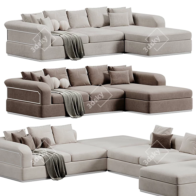 Italian Corner Sofa Dandy Sectional 3D model image 3