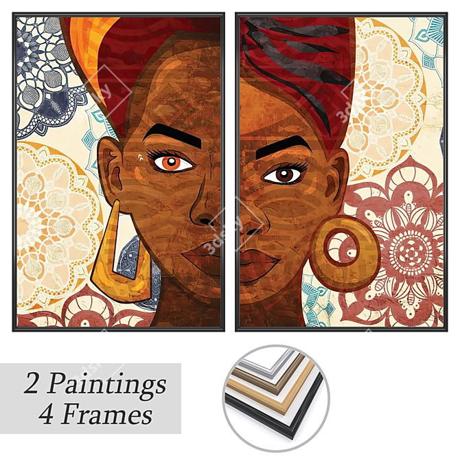 Artwork Set with Frame Options 3D model image 1