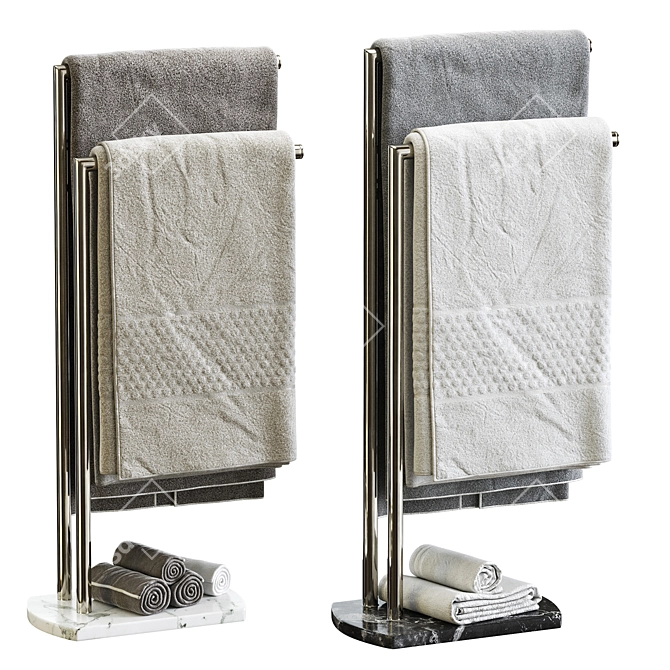 Modern Double Towel Stand Octavia 3D model image 1