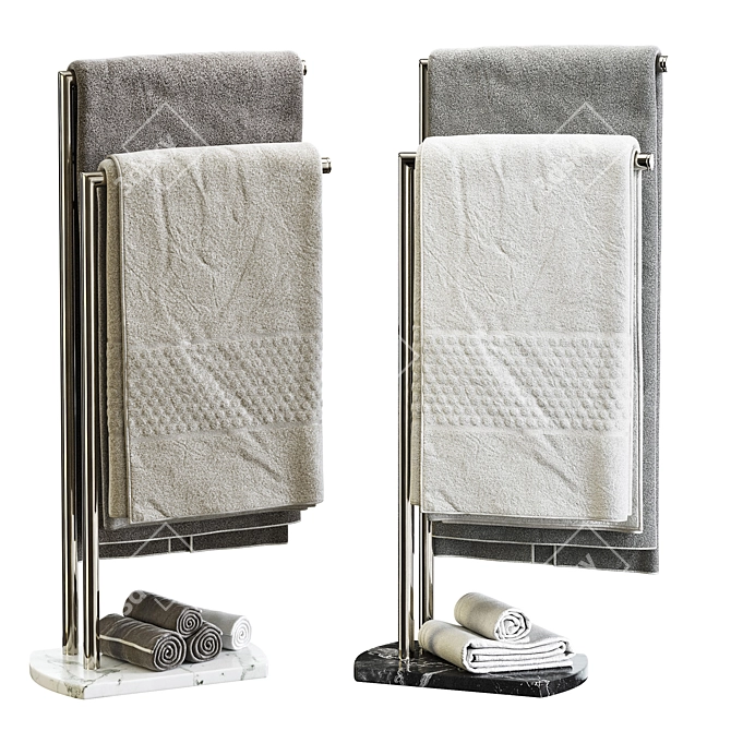 Modern Double Towel Stand Octavia 3D model image 2