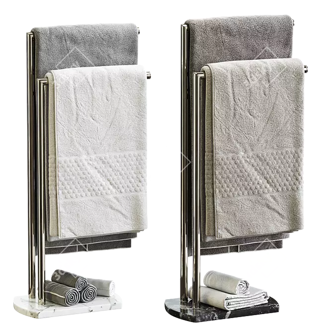 Modern Double Towel Stand Octavia 3D model image 3