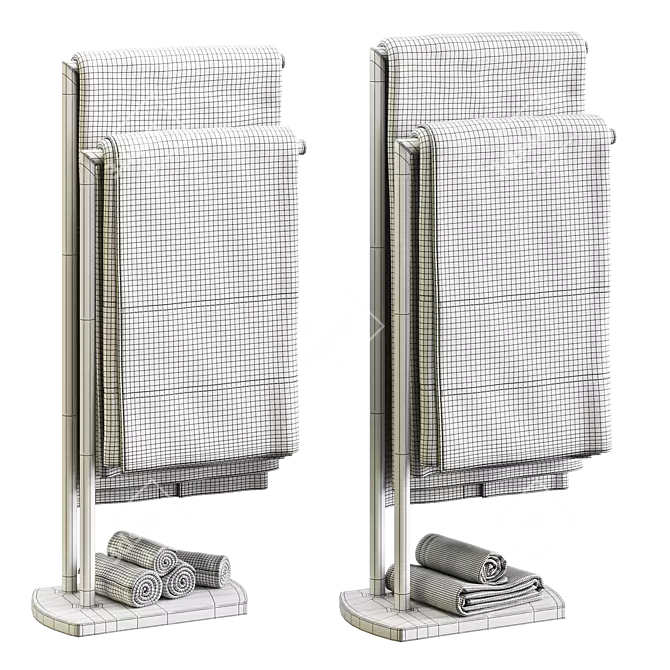 Modern Double Towel Stand Octavia 3D model image 4