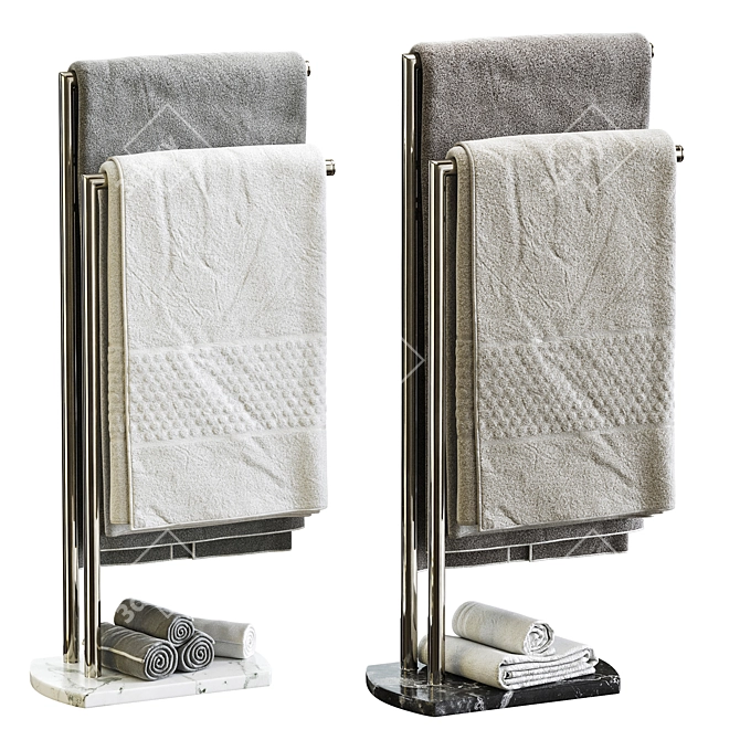 Modern Double Towel Stand Octavia 3D model image 8