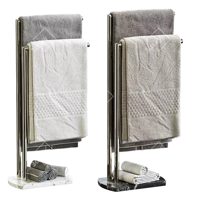 Modern Double Towel Stand Octavia 3D model image 13