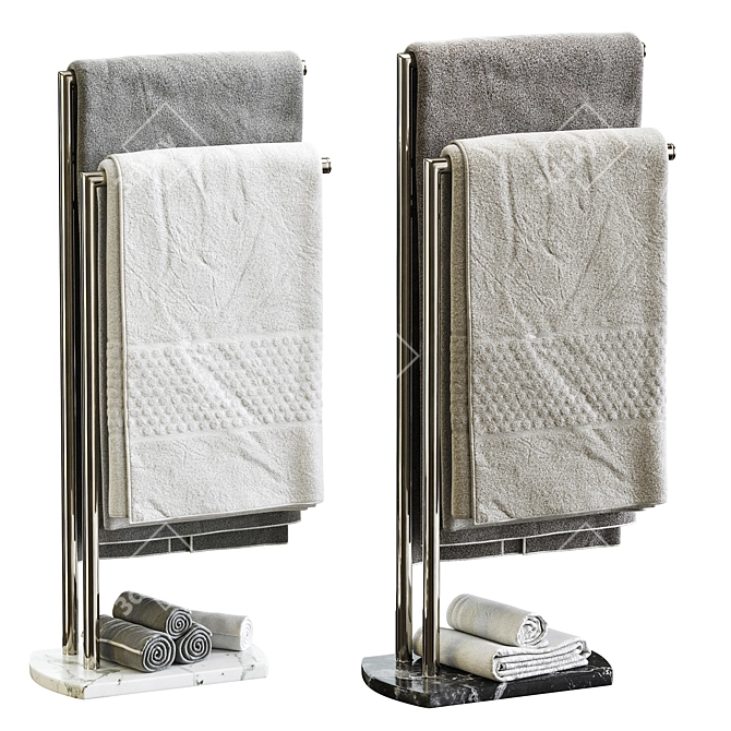 Modern Double Towel Stand Octavia 3D model image 21