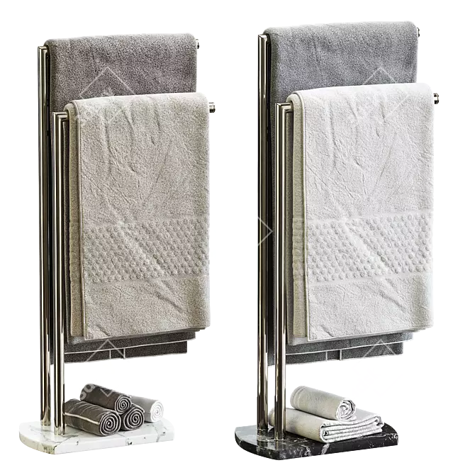 Modern Double Towel Stand Octavia 3D model image 26