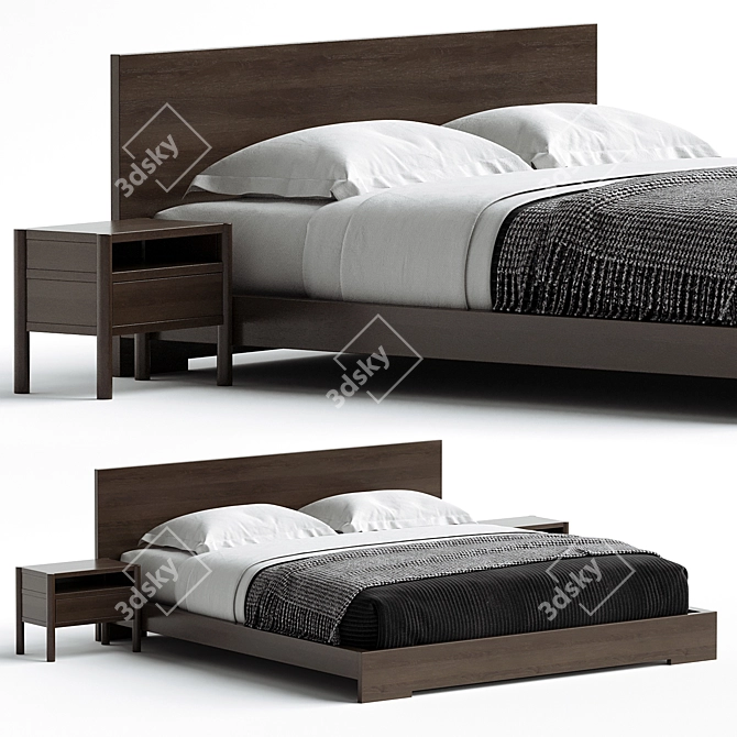 Sleek Atlantico Bed Design 3D model image 1