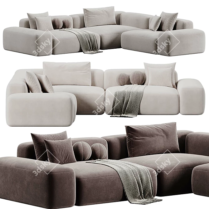 Modular Corner Fabric Sofa_Lapalma 3D model image 2