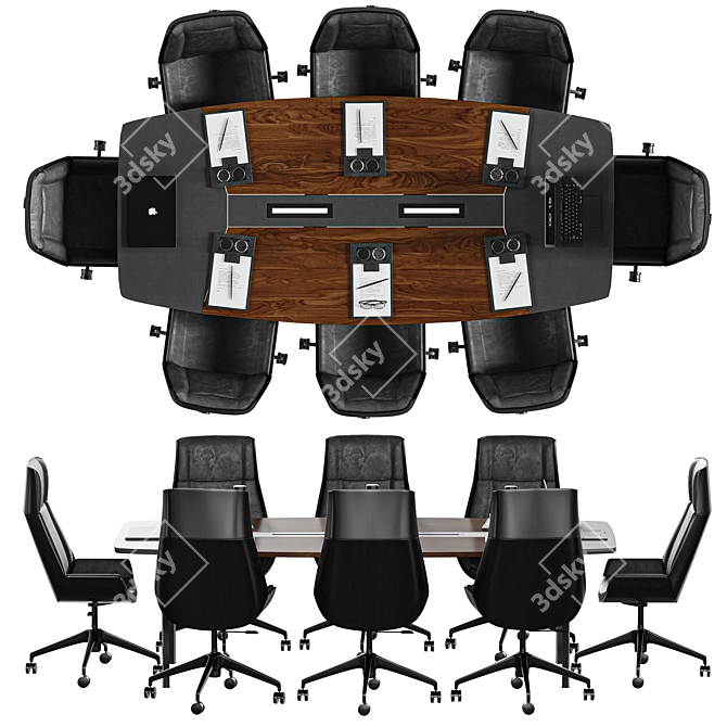 Versatile Meeting Table in Millimeters 3D model image 1