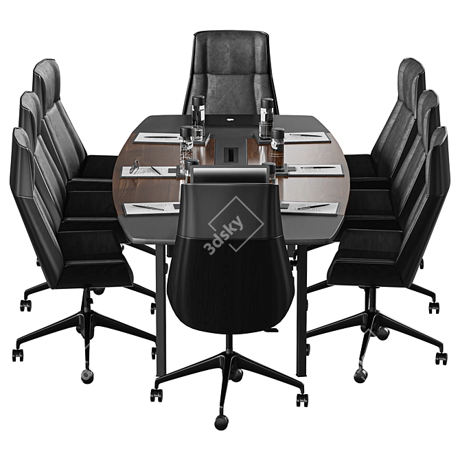 Versatile Meeting Table in Millimeters 3D model image 3